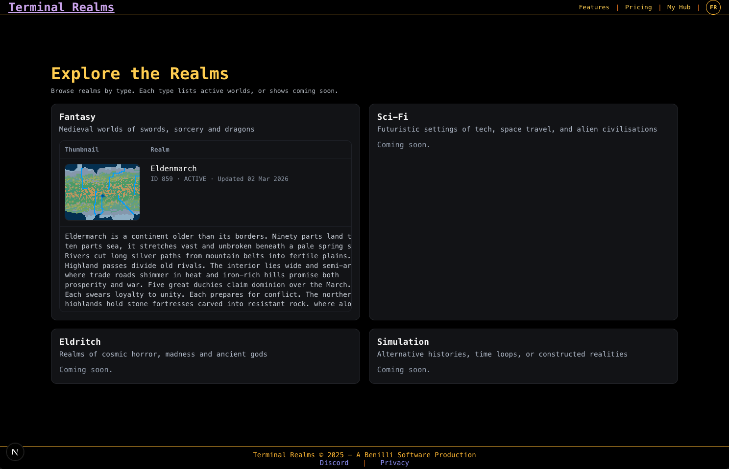 Terminal Realms interface screenshot 3